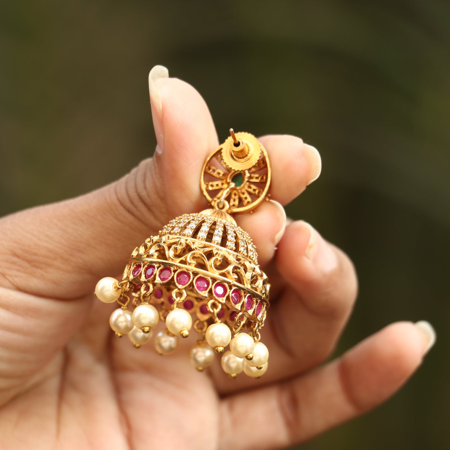 Antique AD Stone Jhumkas
