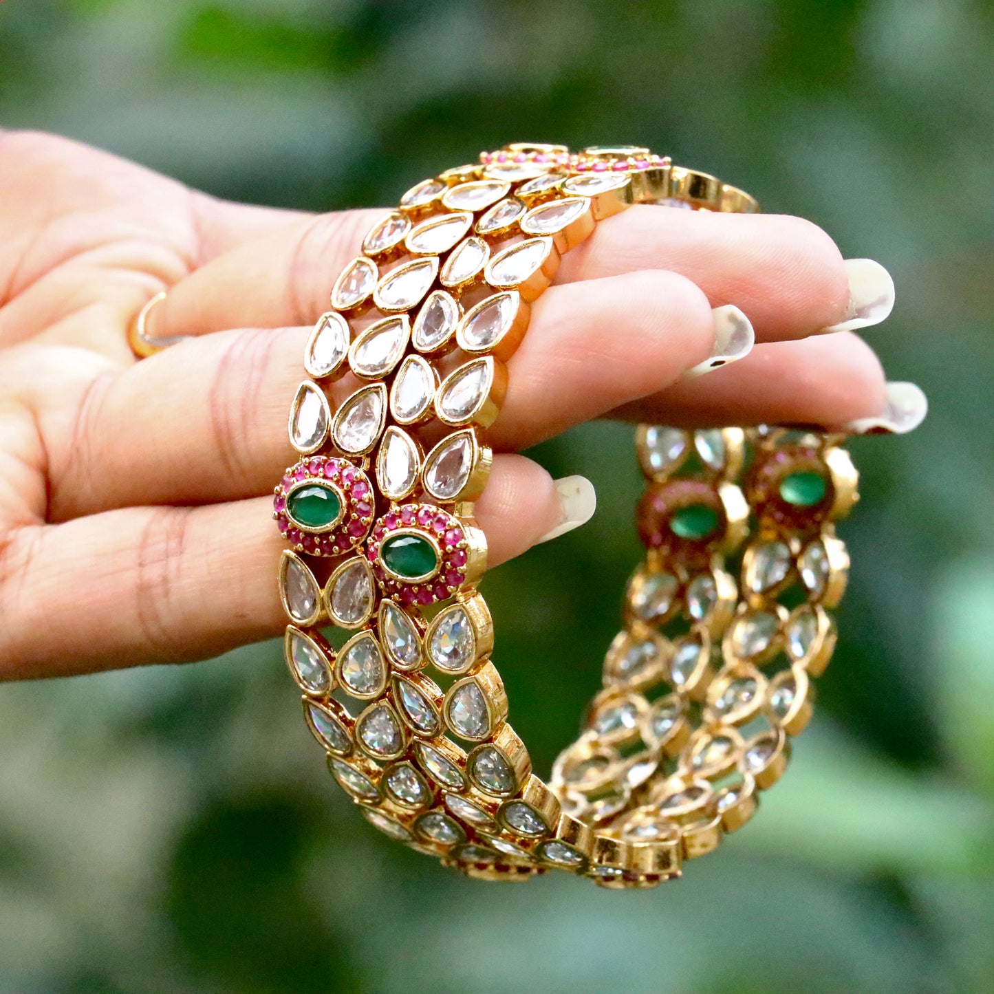 White Stone Bangles 2.6