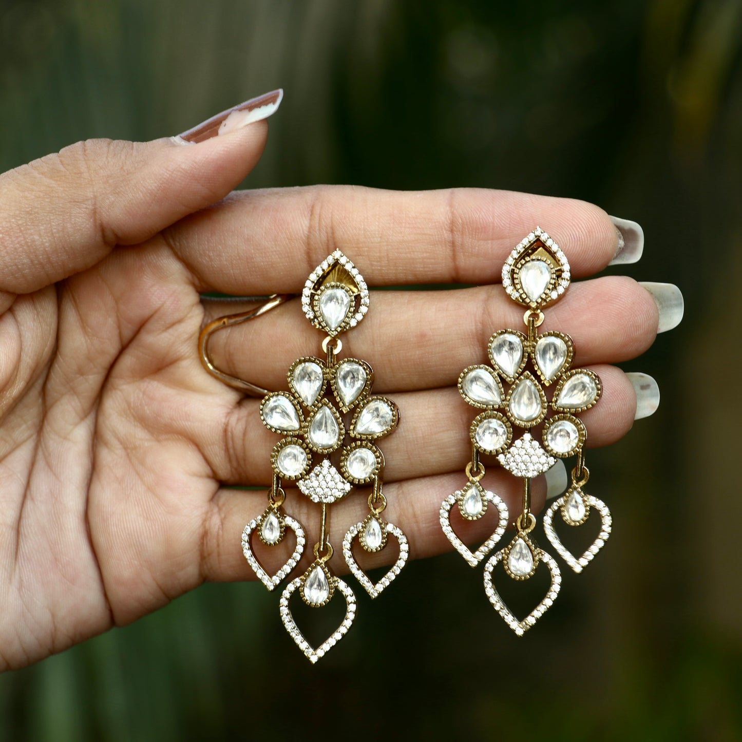 Gold Victorian Finish Moissanite Necklace
