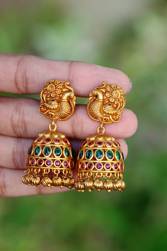 Peacock Inspired Jhumkas