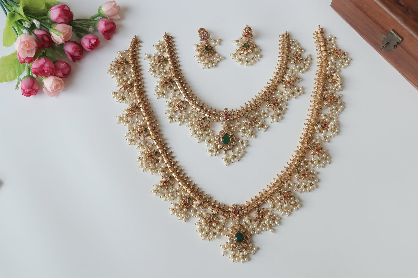 Dakshi Guttapusallu Necklace Combo , Short & Long