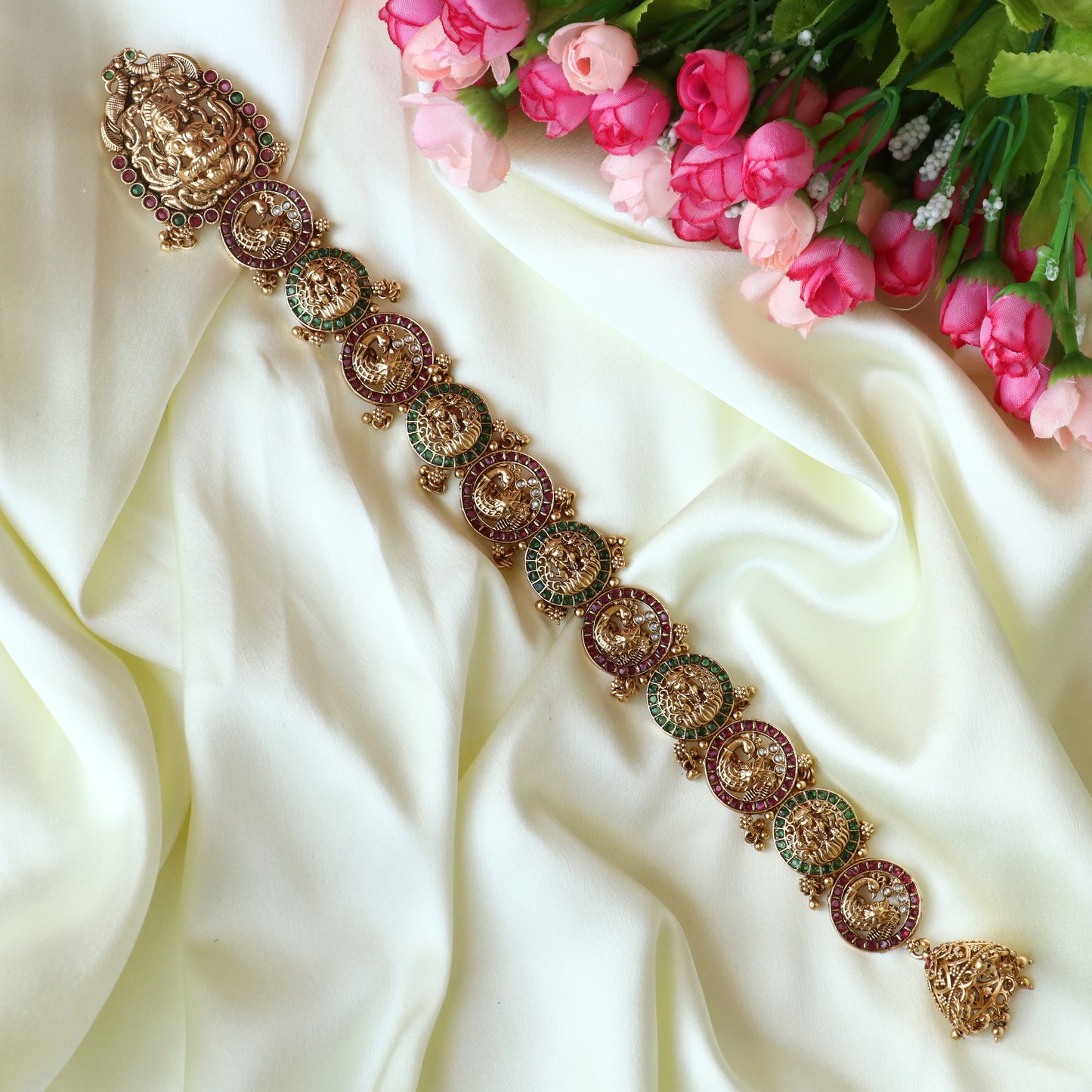 Garima Kemp Stone Bridal Hair Choti