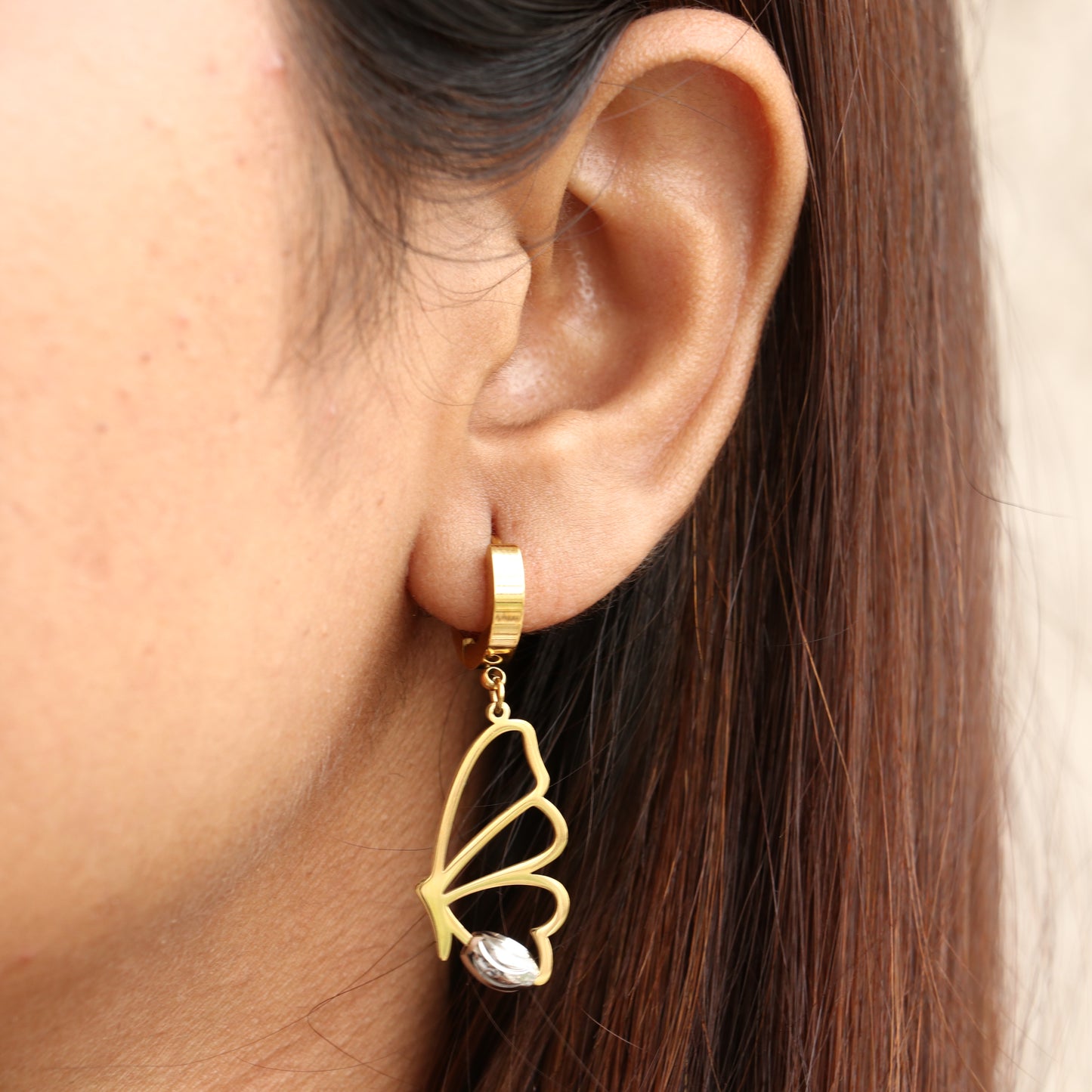 Butterfly Anti Tarnish Hoop Earrings