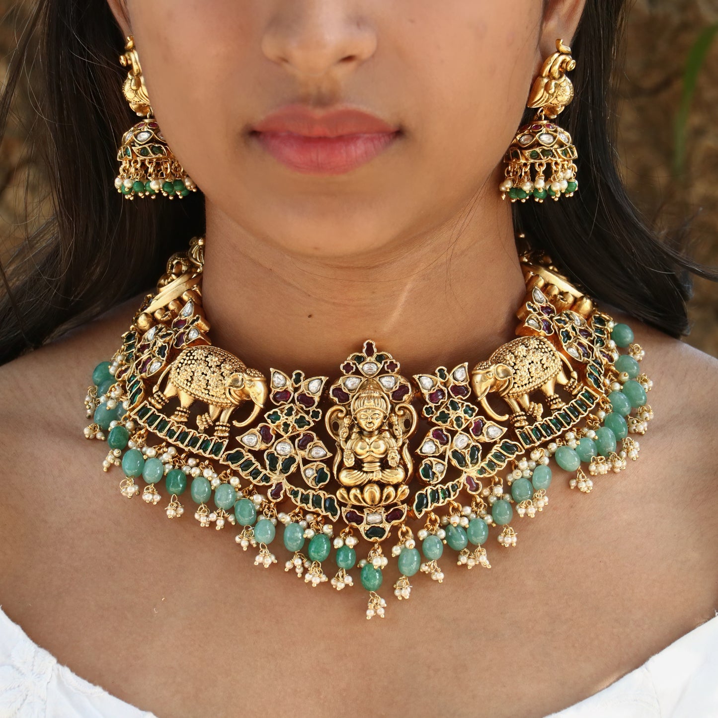 Lakshmiji & Elephant Design Choker Set