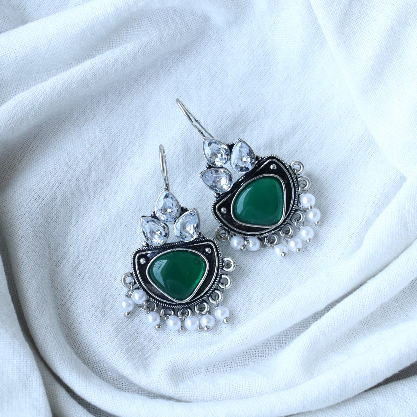 German Silver Drop Earrings