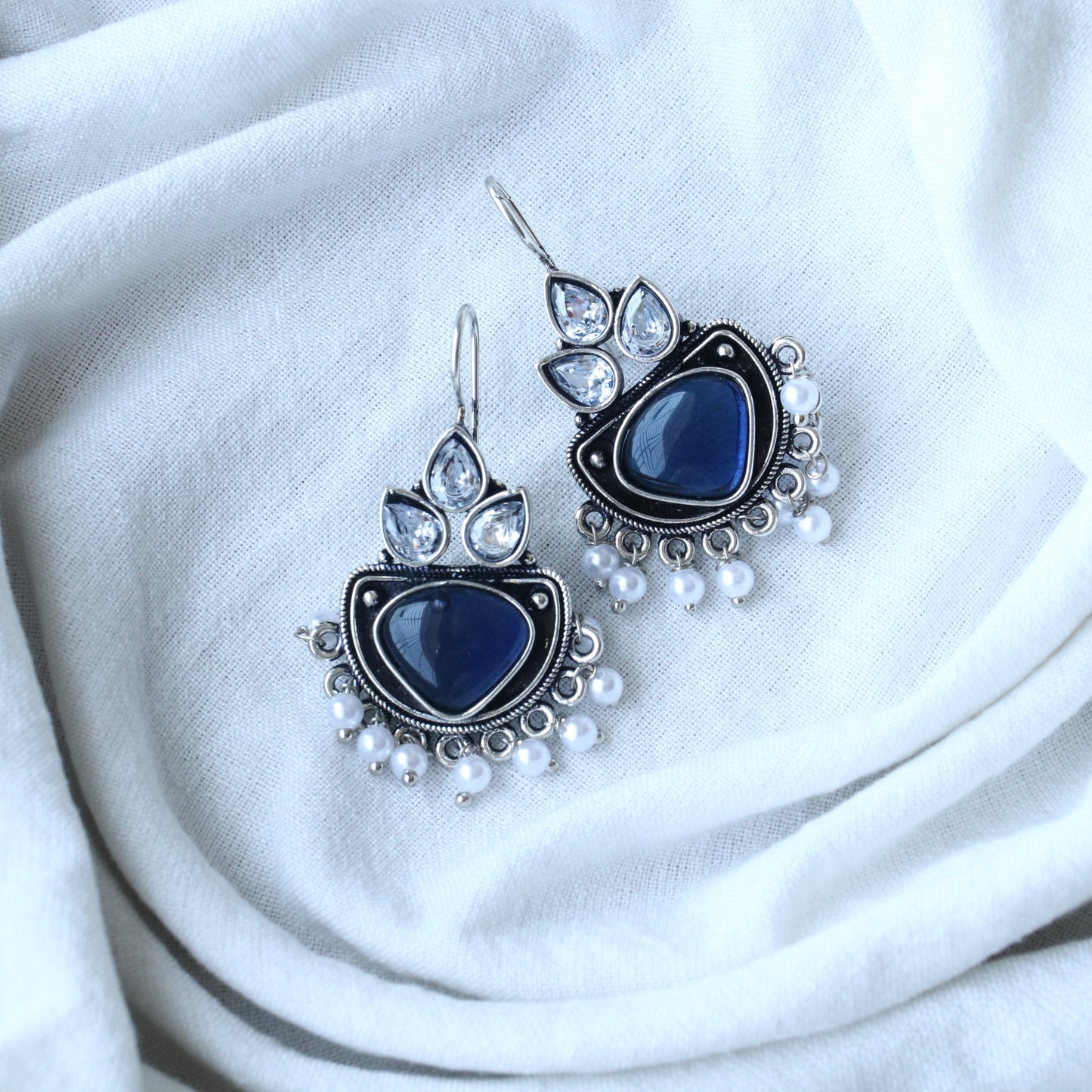 German Silver Drop Earrings