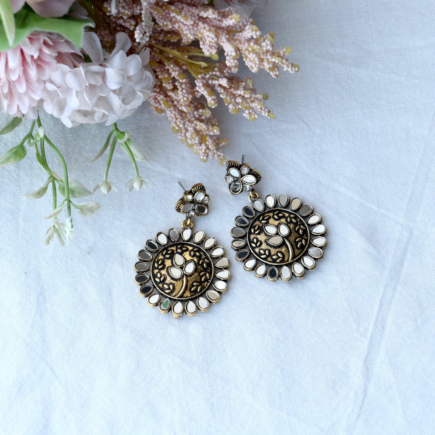 Designer Gold Brass Earrings