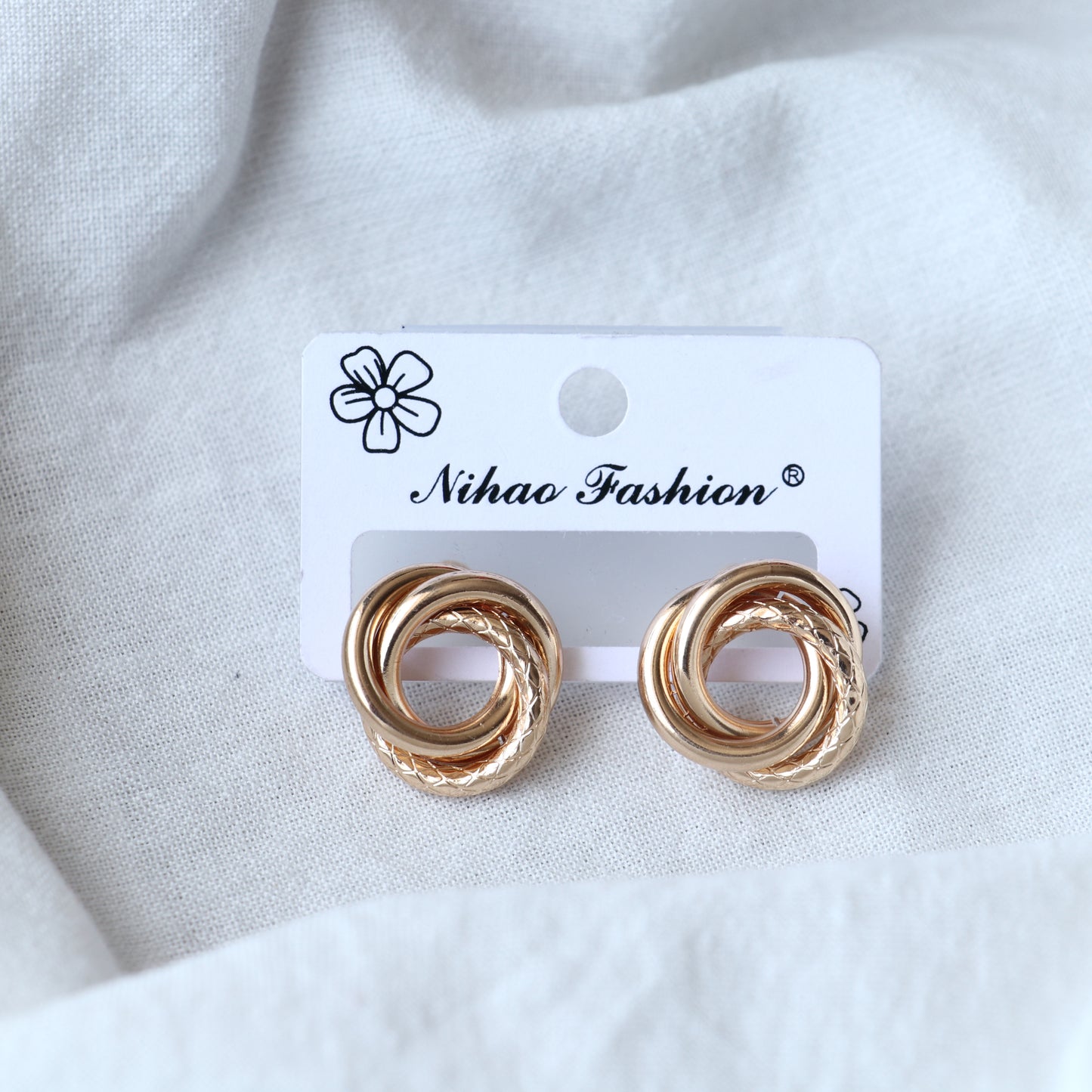 Gold Plated Contemporary Studs Earrings