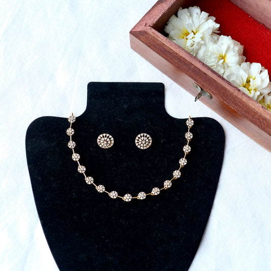 Bindiya One Line Choker Necklace With Studs