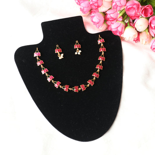 Kamal One Line Choker Necklace With Studs