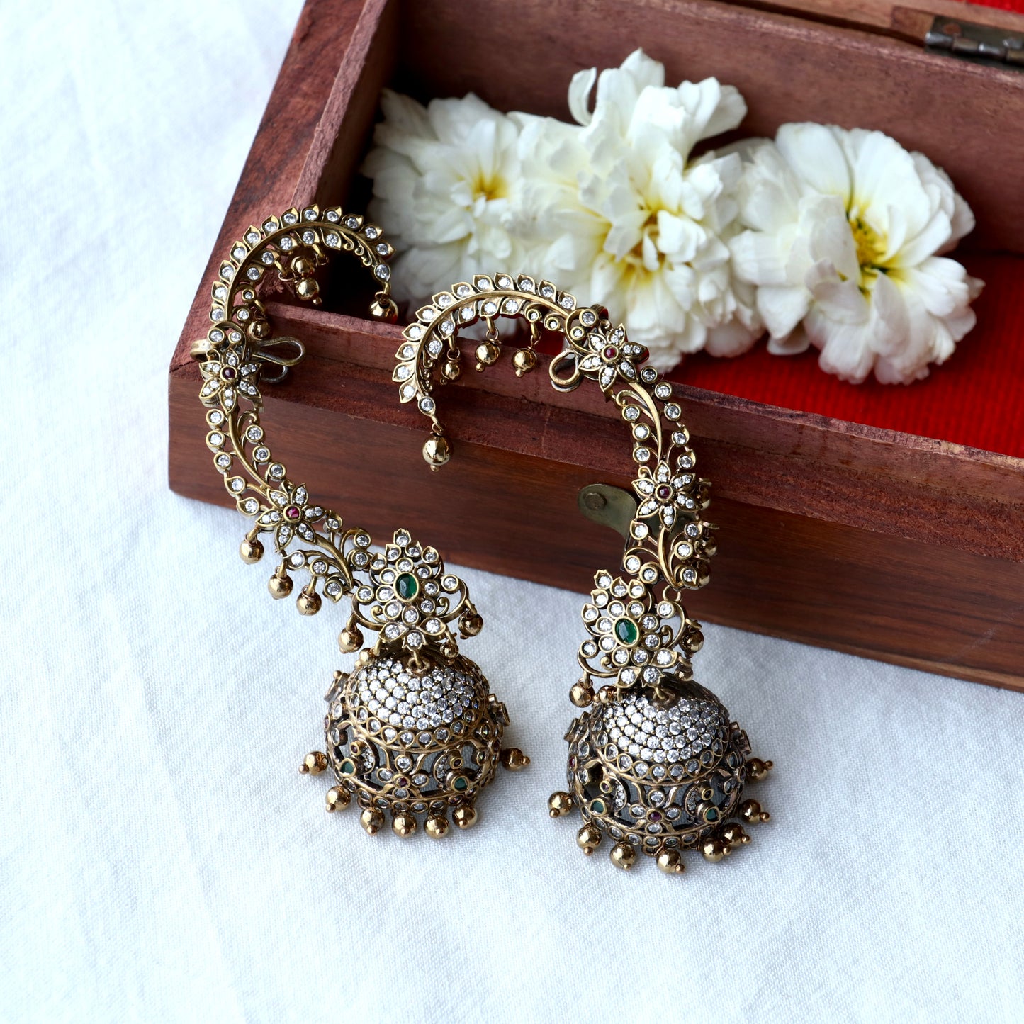 Paridhi AD Stone Ear-Cuff Jhumka Earrings