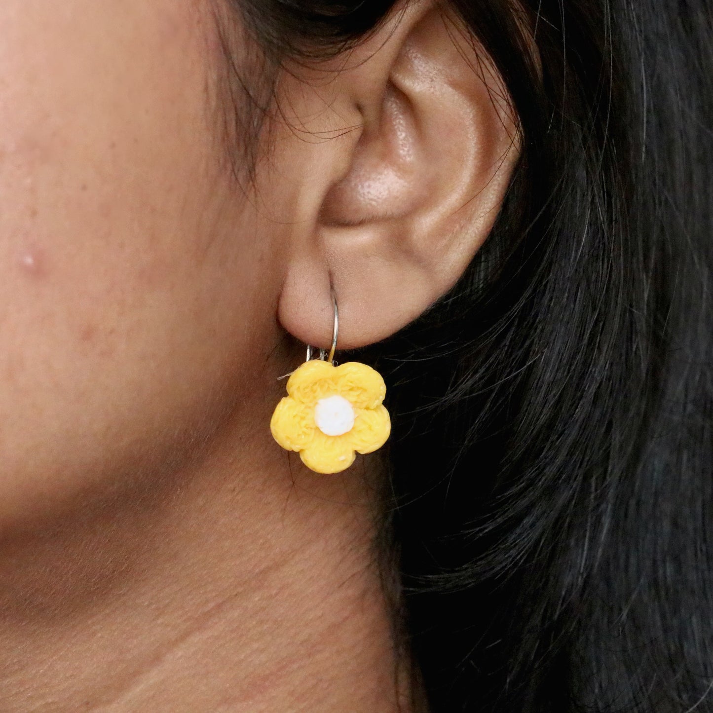 Flower Hoop Earrings