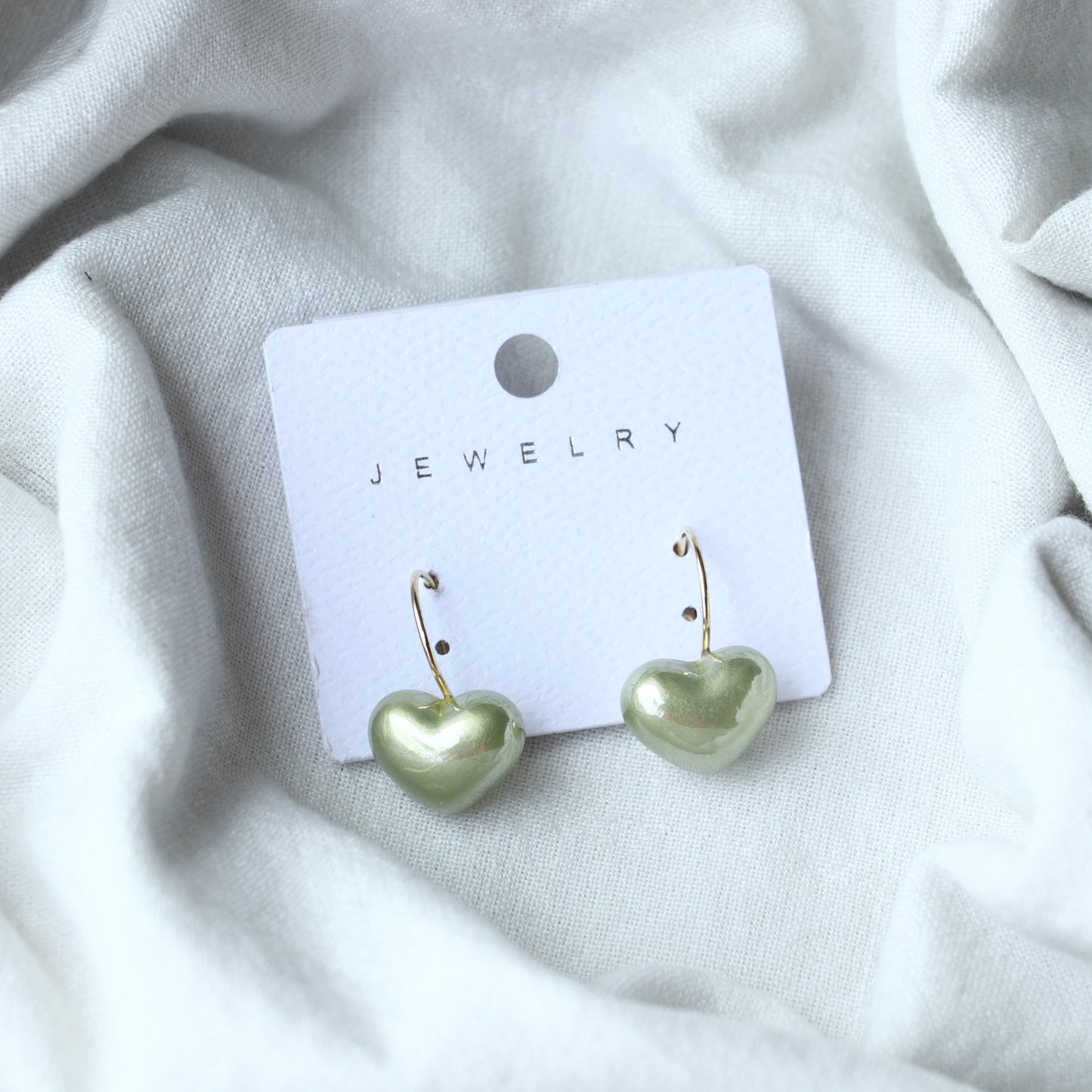 Metallic Heart Drop Earrings