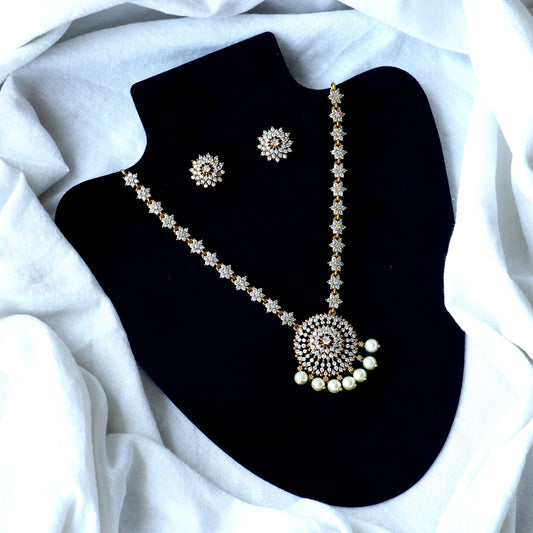 White Stone Sooraj Necklace