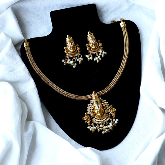 Balaji Chain Necklace With Earrings