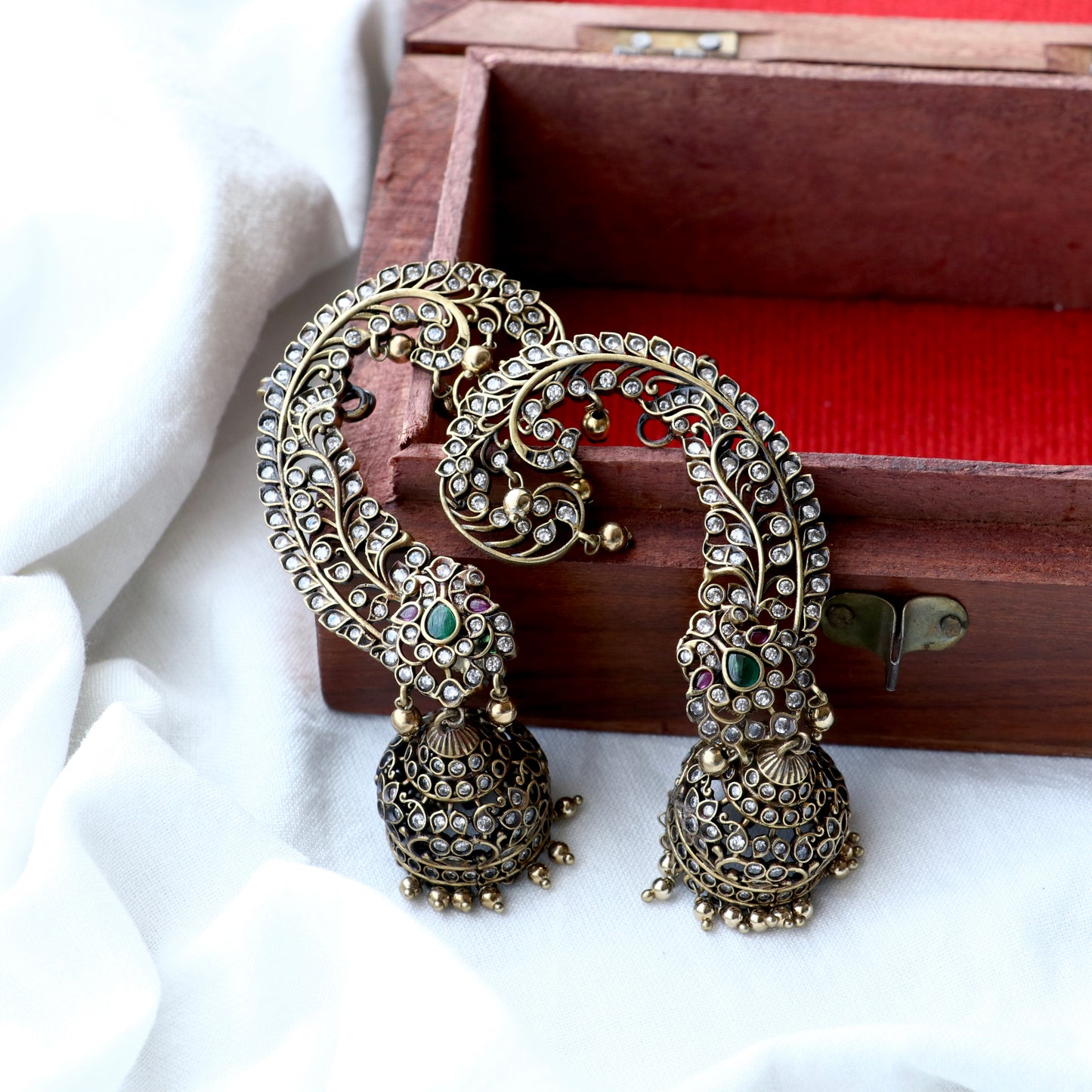 Sanchi Victorian Designer Ear-cuff Jhumkas