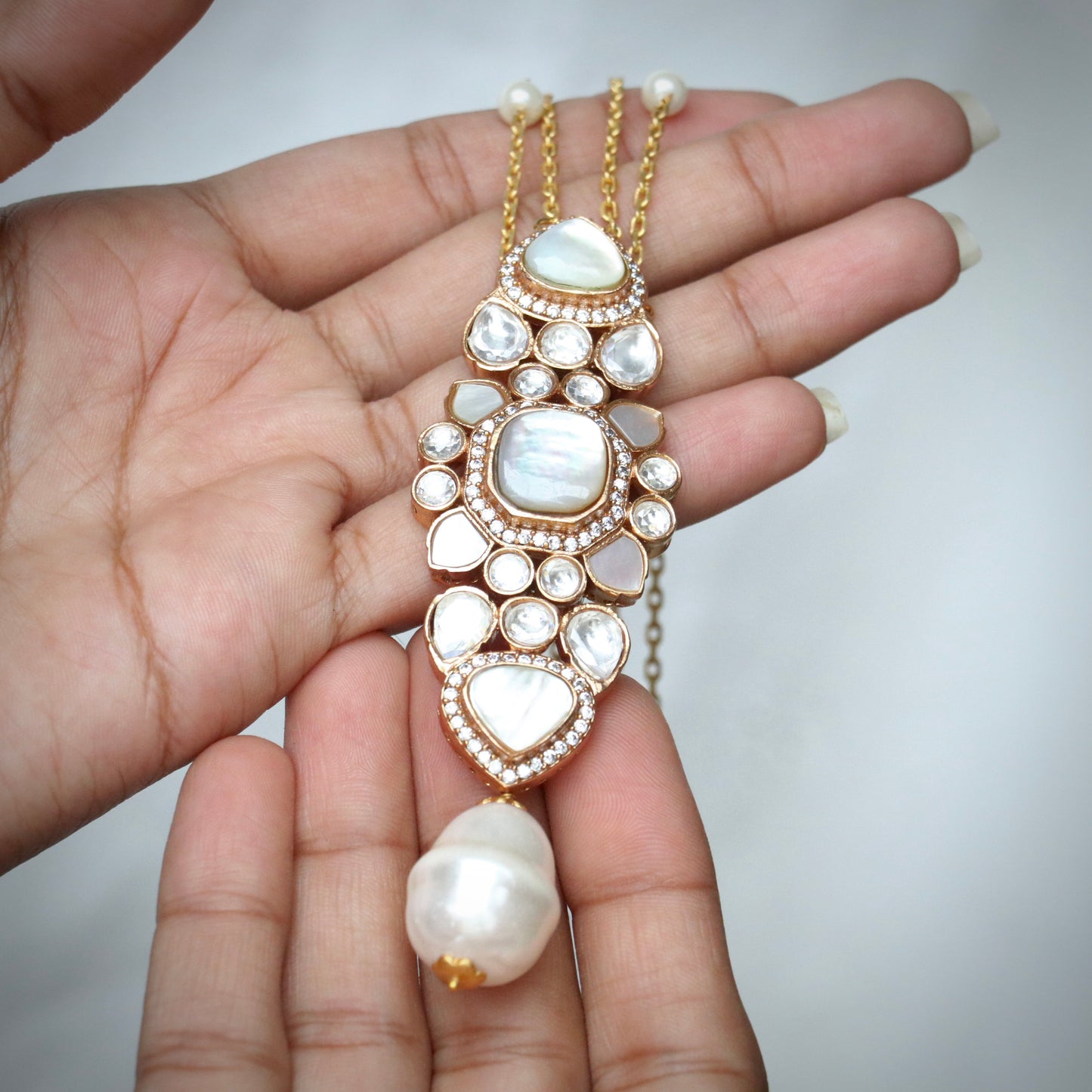 Marble Stone Pendant Chain Necklace