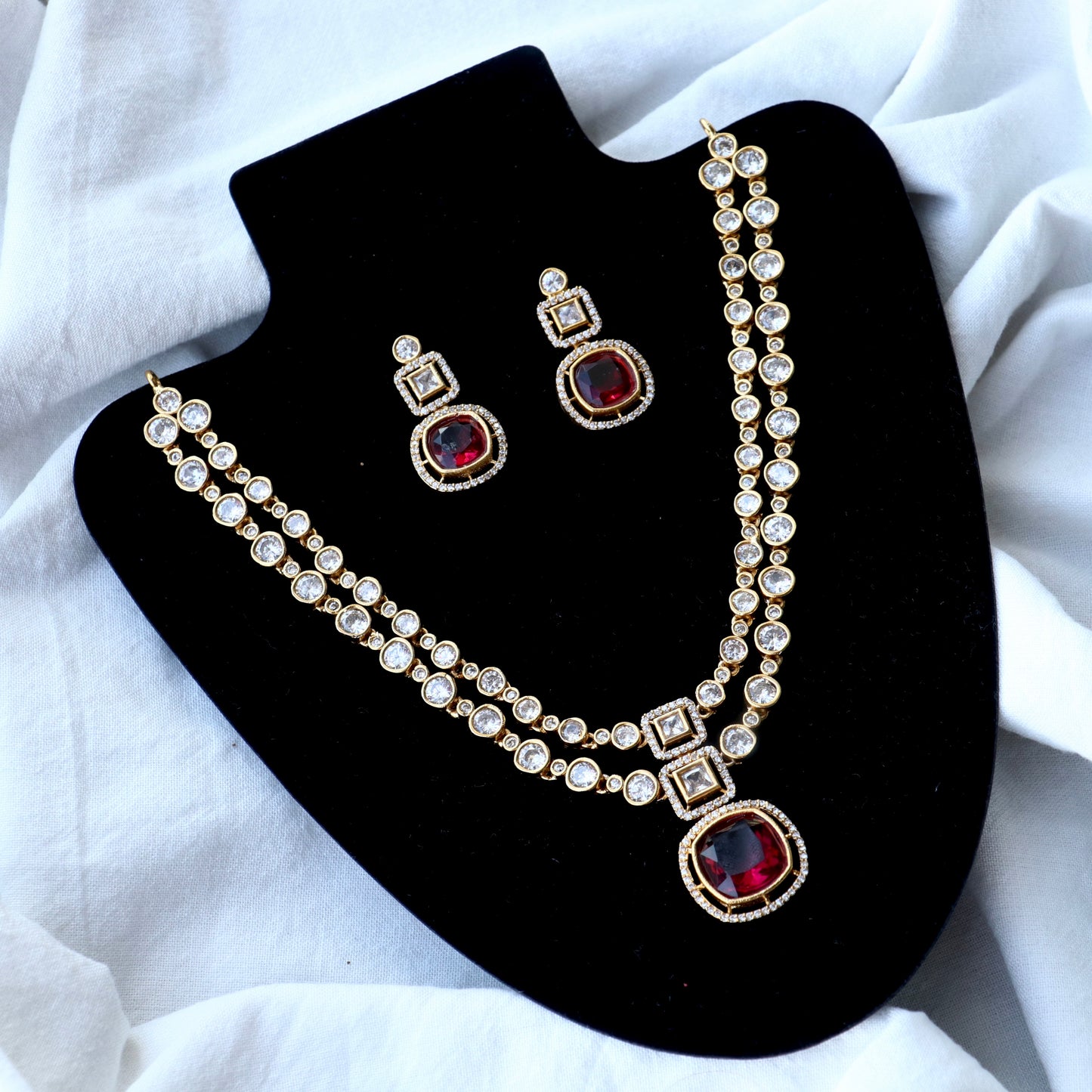 Party Wear 2 Layer Necklace Set