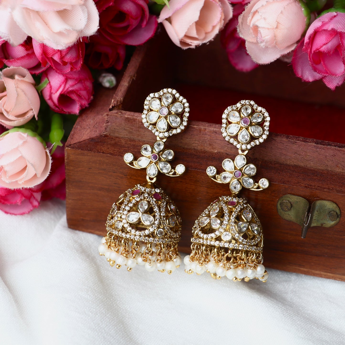 Sudikha AD Stone Victorian Jhumkas