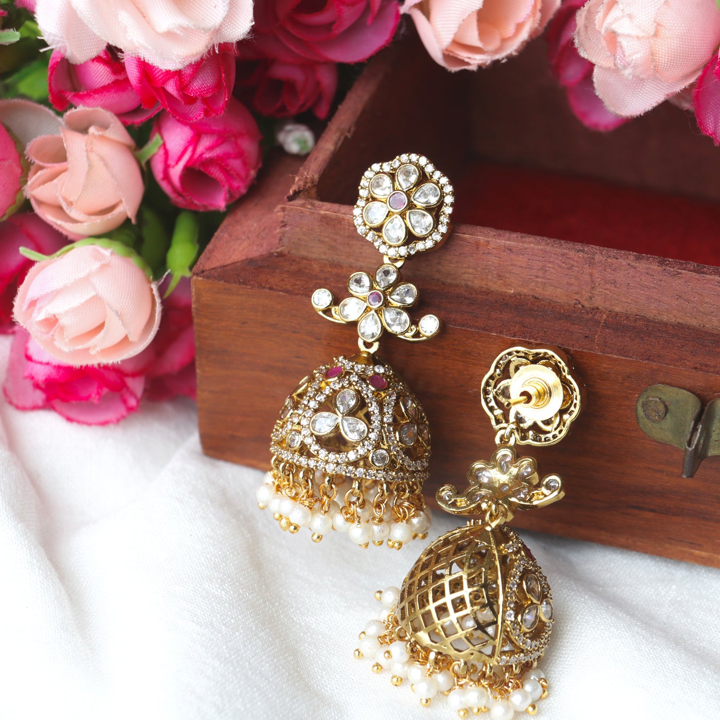 Sudikha AD Stone Victorian Jhumkas