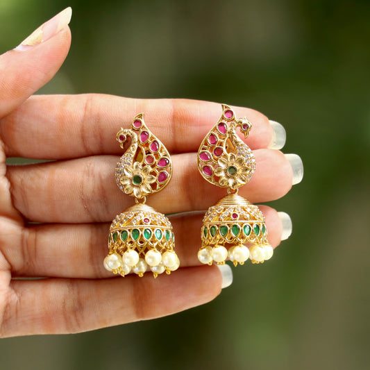 Aavya Peacock Little Jhumkas