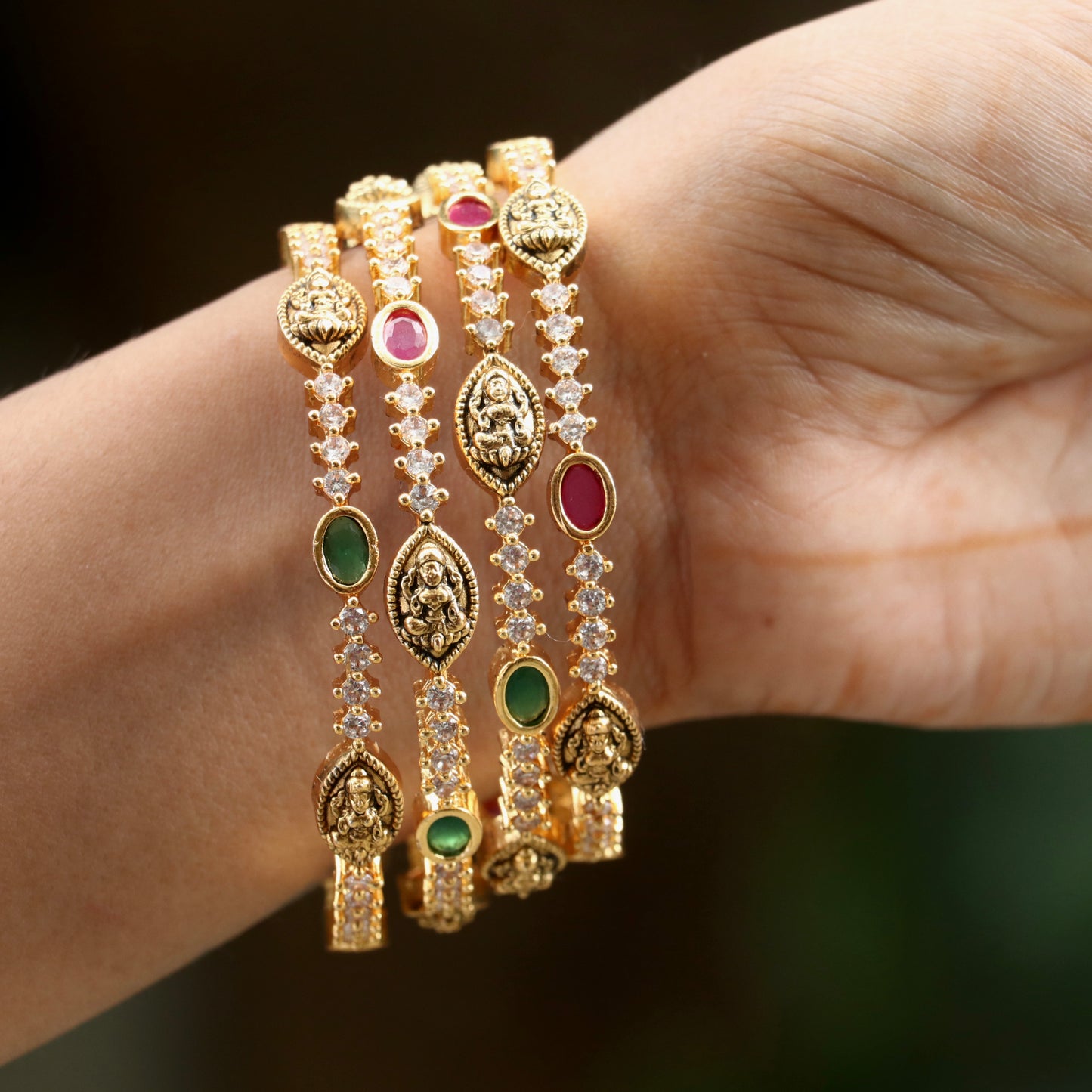 Nainika AD Lakshmi Bangles - Set Of 4