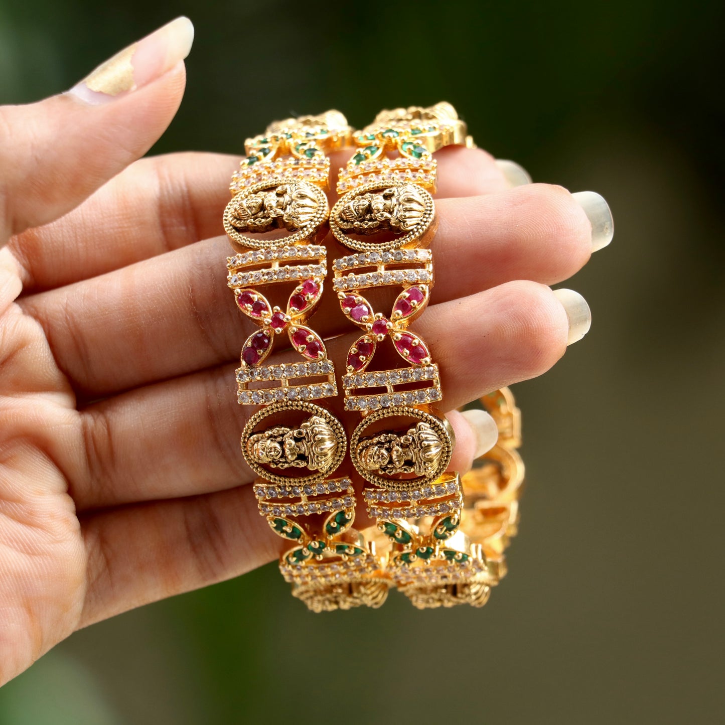 Prisha Lakshmi AD & Multi-Stone Bangles