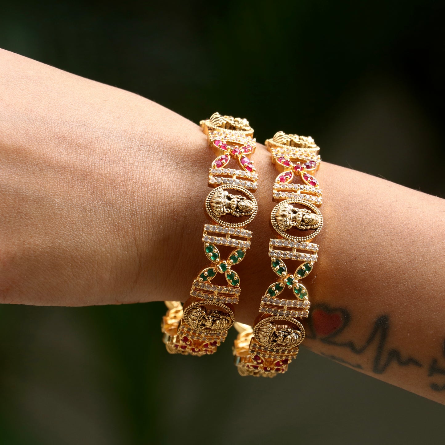 Prisha Lakshmi AD & Multi-Stone Bangles