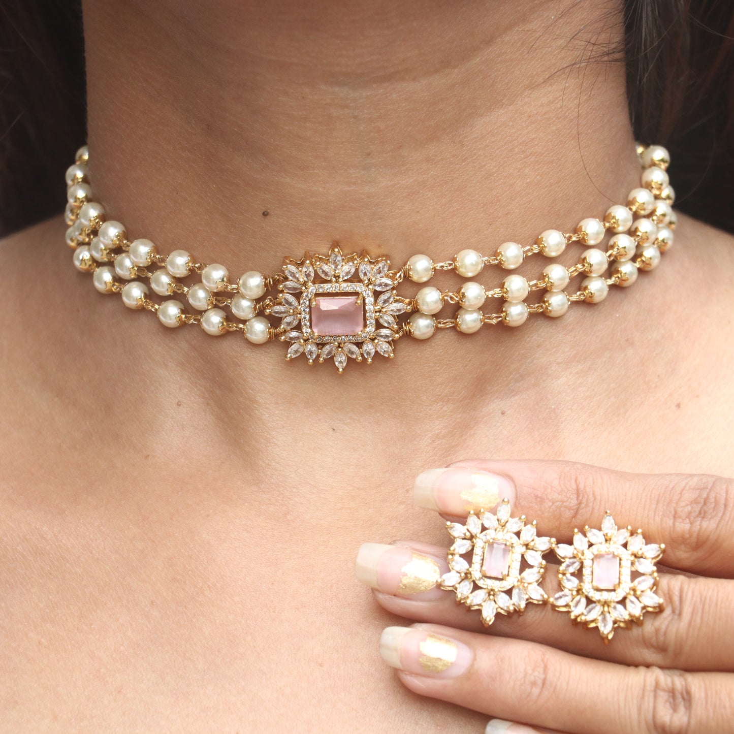 Asthika Pearl Choker Necklace - Colors Available