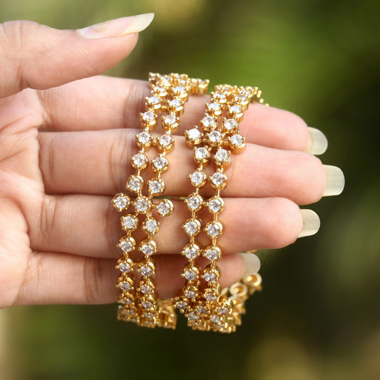 Jyoti White Stone Bangles