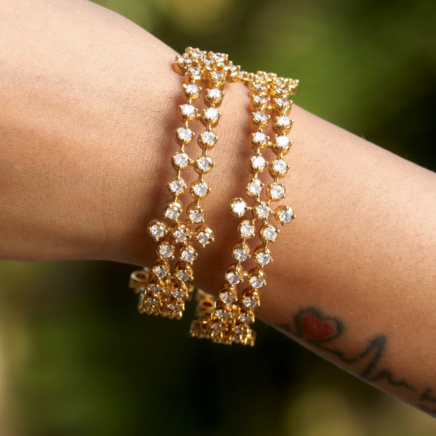 Jyoti White Stone Bangles