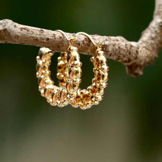 Gold Plated Anti Tarnish Spiral Hoop Earrings