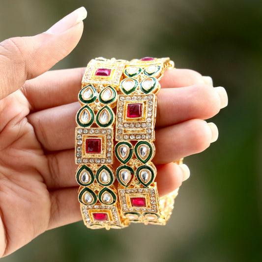 Panap Kundan Ad Stone Bangles