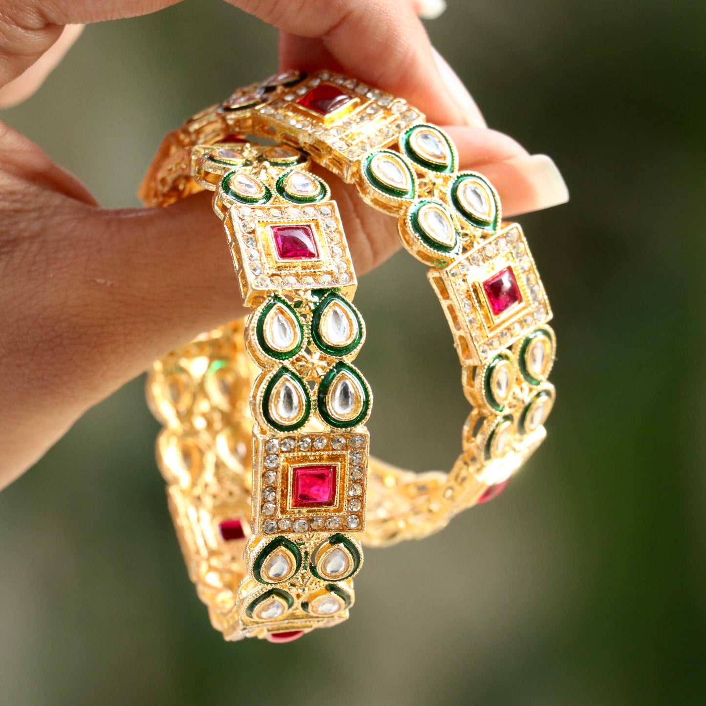 Panap Kundan Ad Stone Bangles