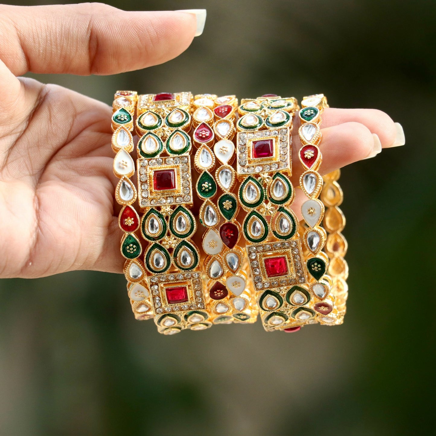 Panap Combo Kundan Ad Stone Bangles