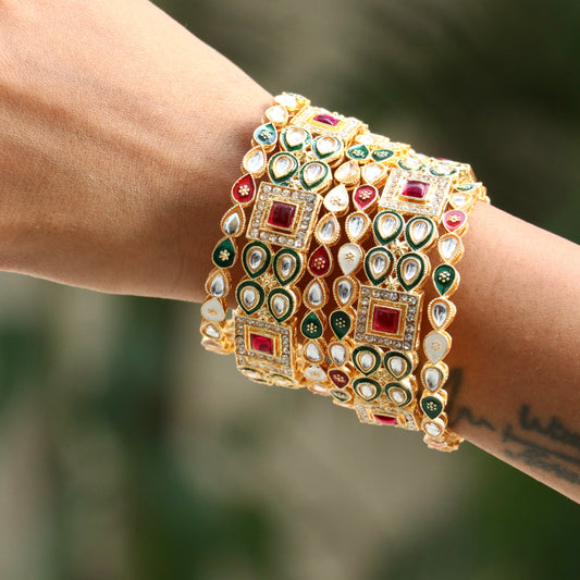 Panap Combo Kundan Ad Stone Bangles