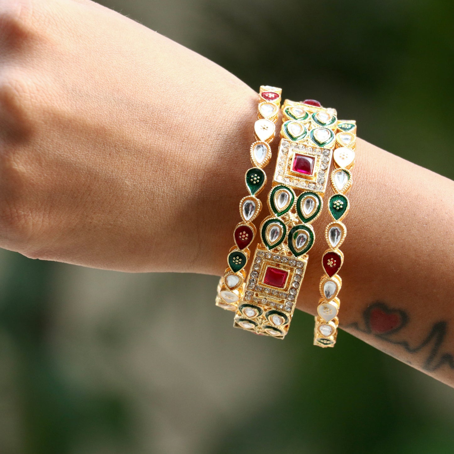 Panap Combo Kundan Ad Stone Bangles