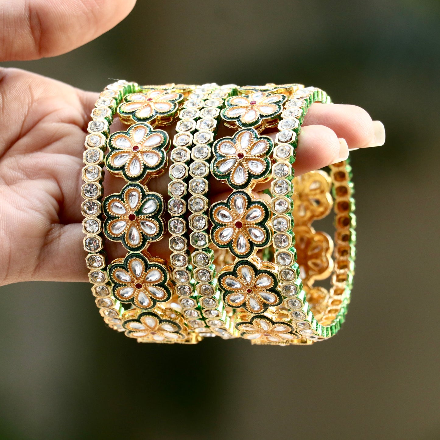 Bridal Raj Kumari Kundan Ad Stone Bangles