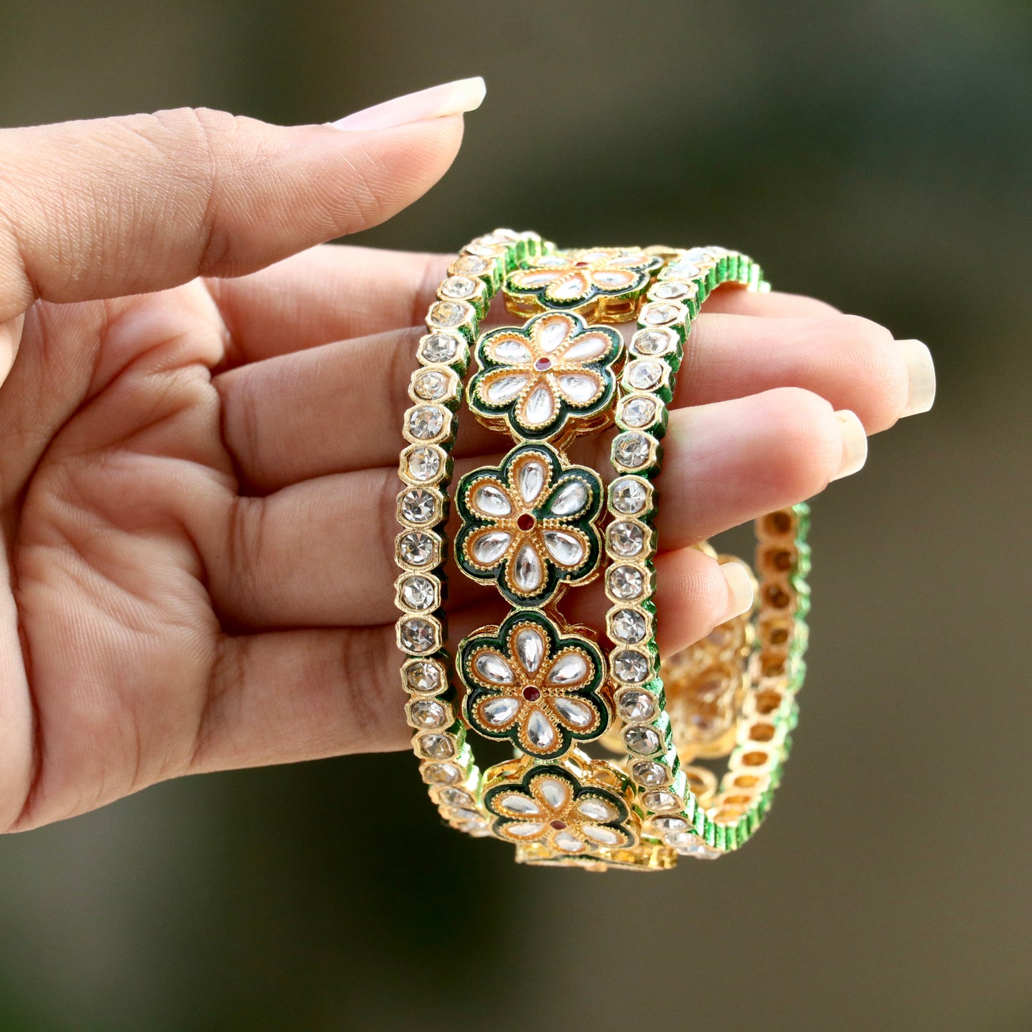 Bridal Raj Kumari Kundan Ad Stone Bangles