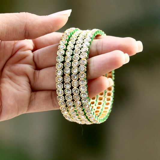 Aashiya Kundan Ad Stone Bangles