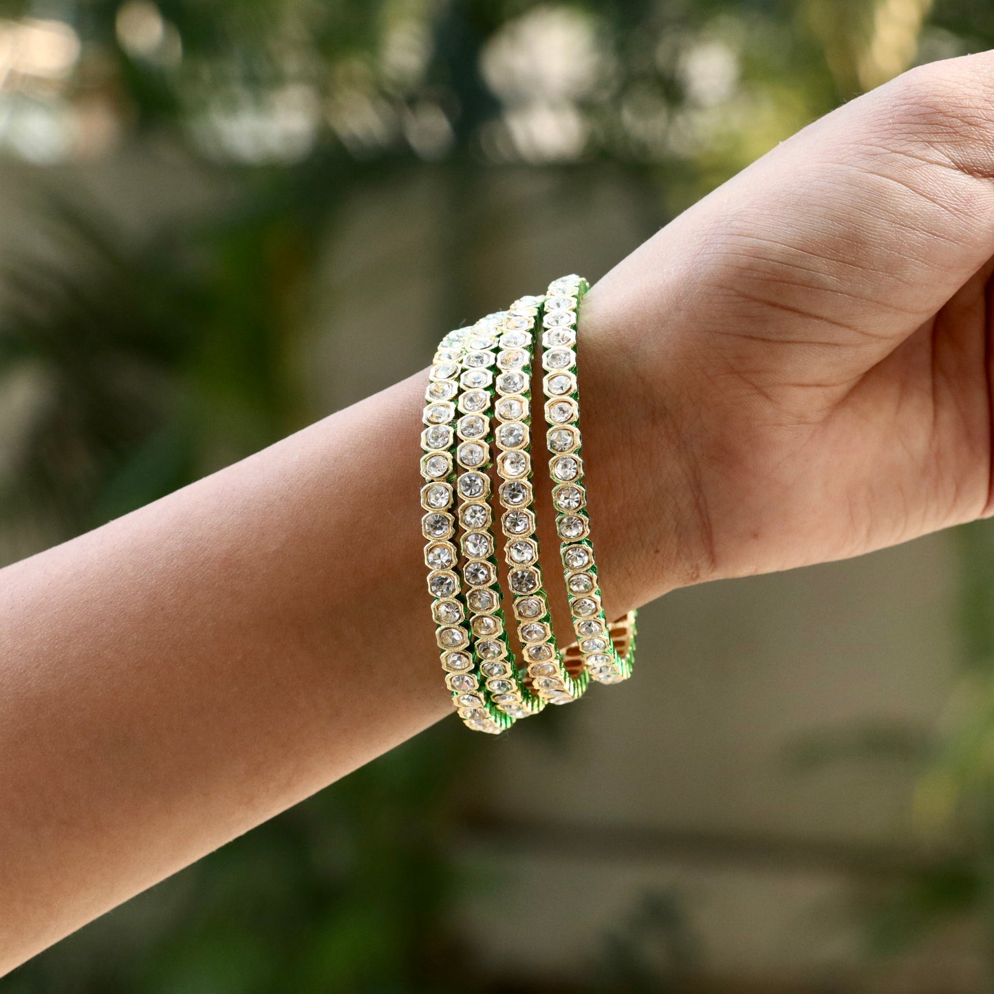 Aashiya Kundan Ad Stone Bangles