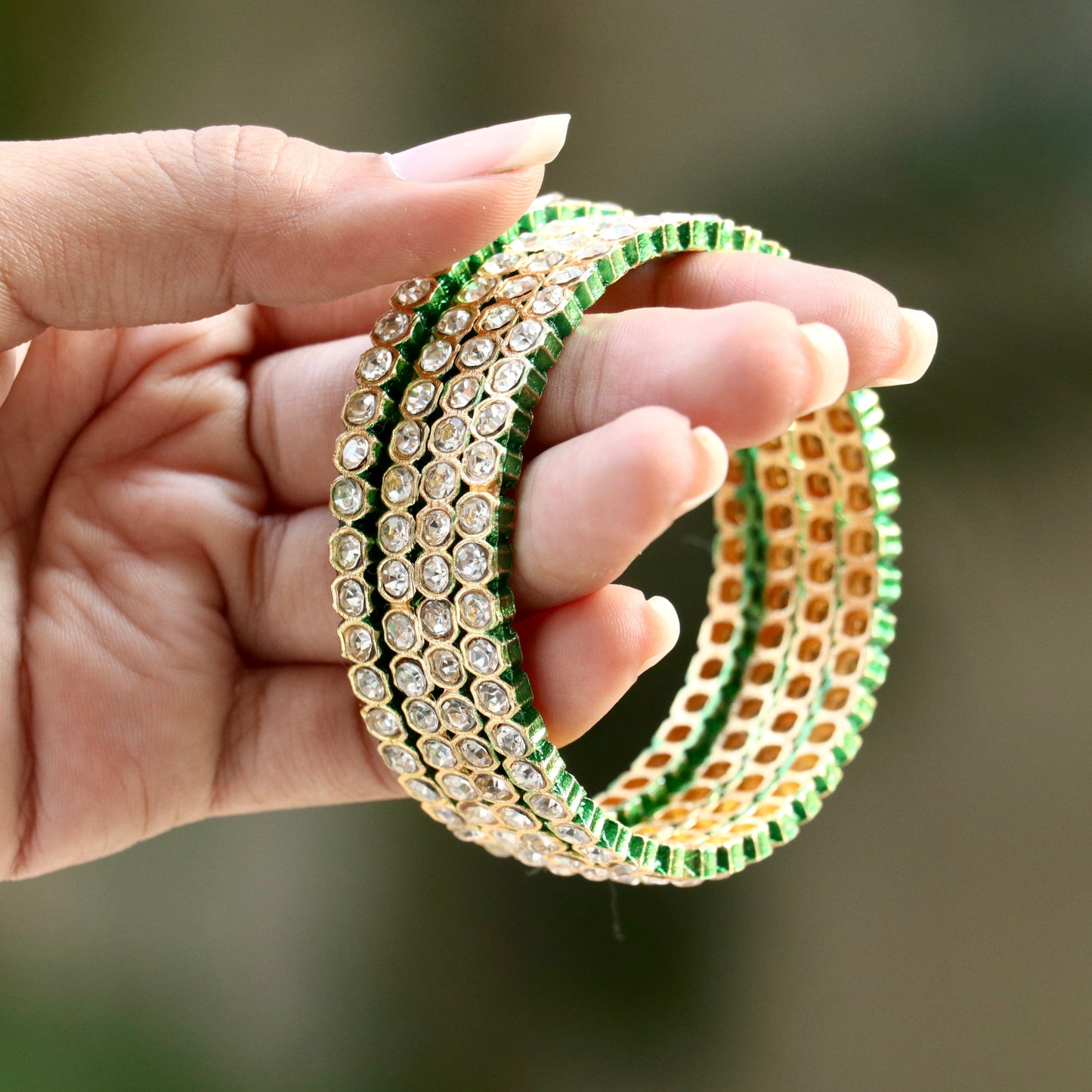 Aashiya Kundan Ad Stone Bangles