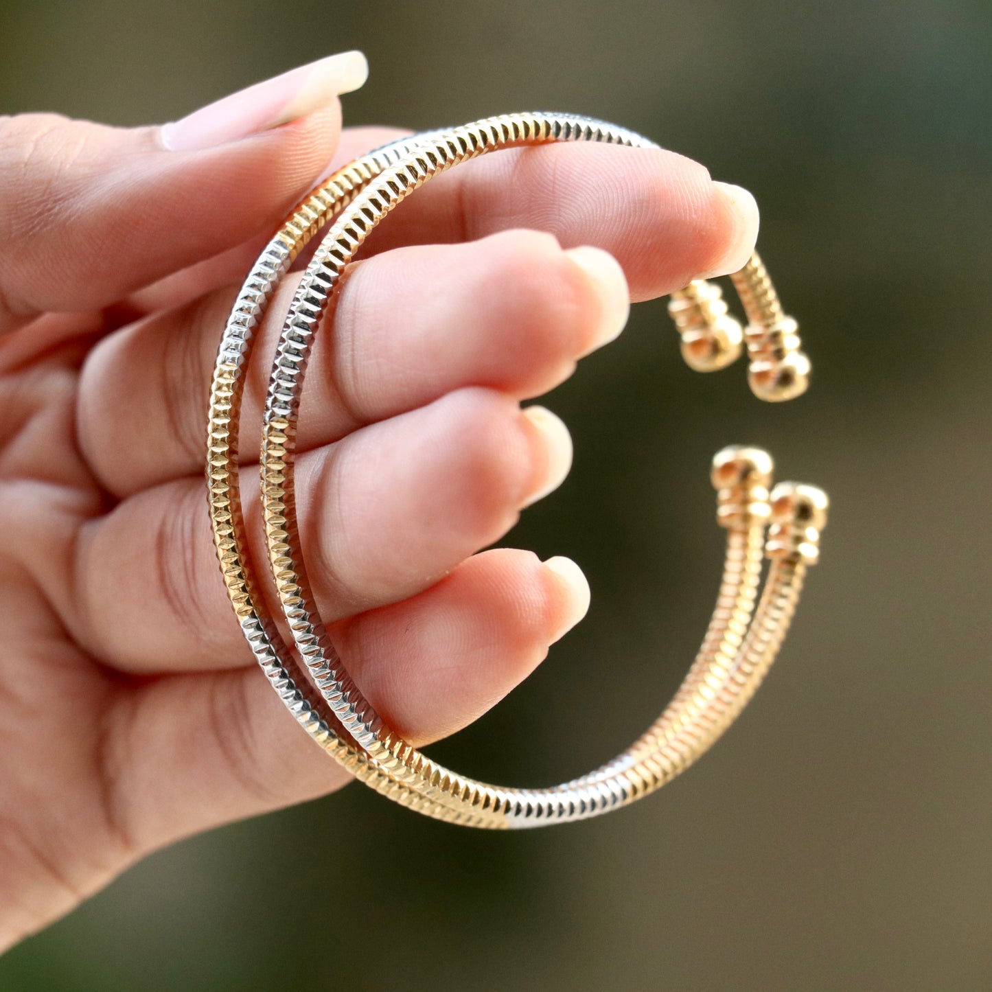 Noor Dual Tone Kada Bangles - Pair