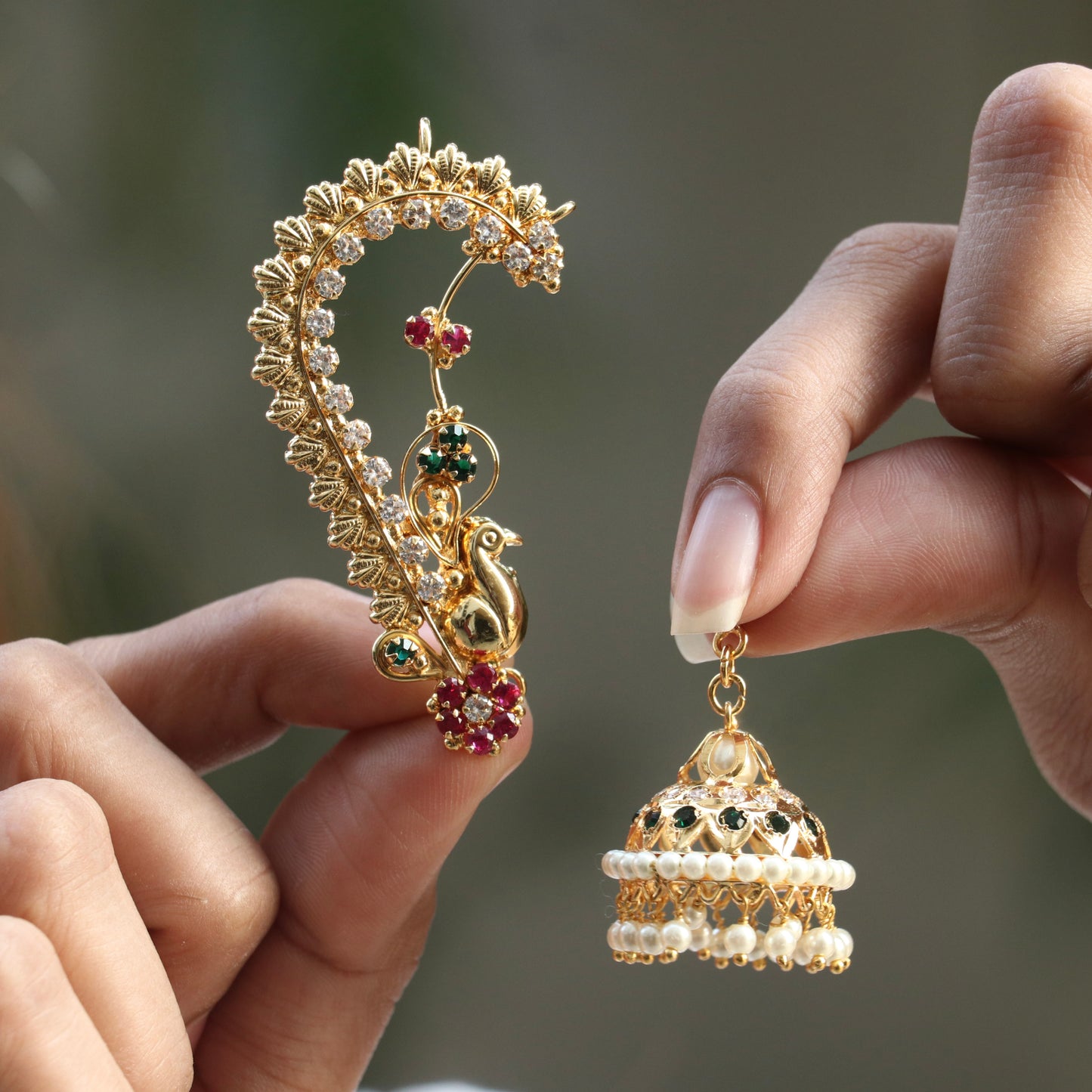 Two In One - Radha Devi Ear-Cuff Earrings