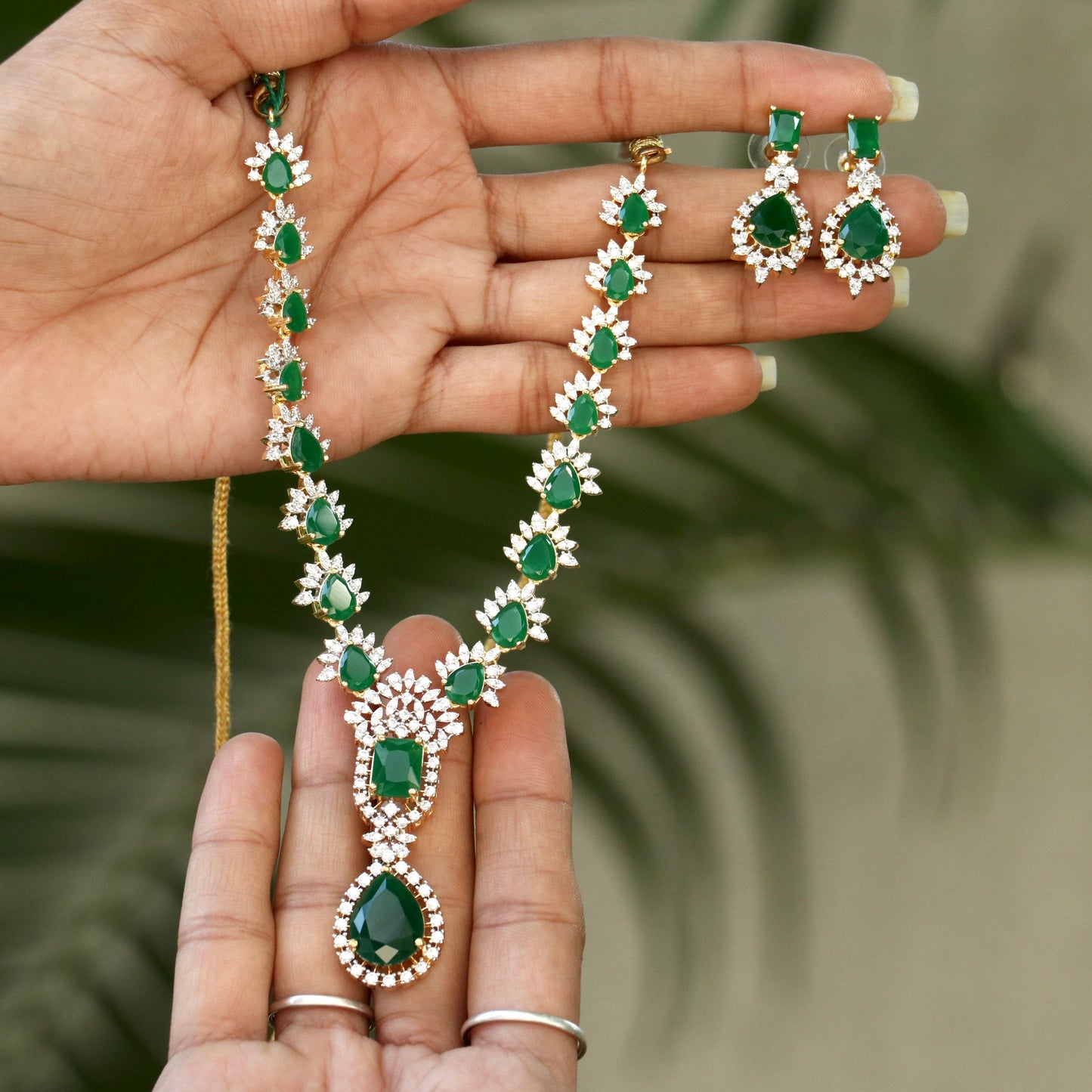 Rachana AD Stone Necklace With Earrings