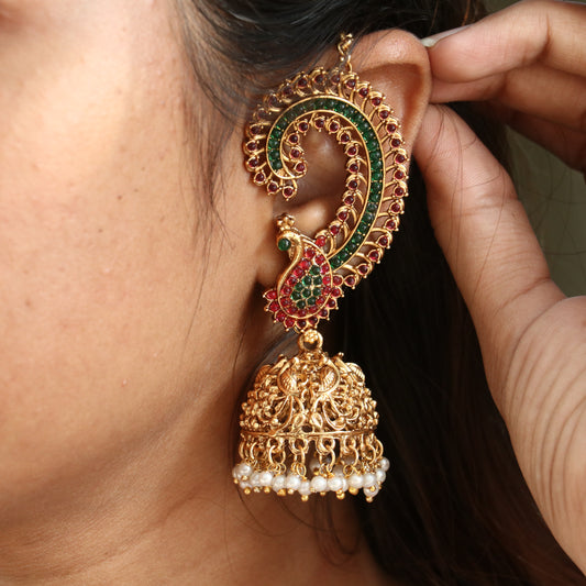 Nupur Peacock Designer Kemp Ear-Cuff Earrings
