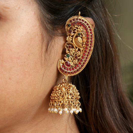 Sudha Peacock Designer Ear-Cuff Earrings