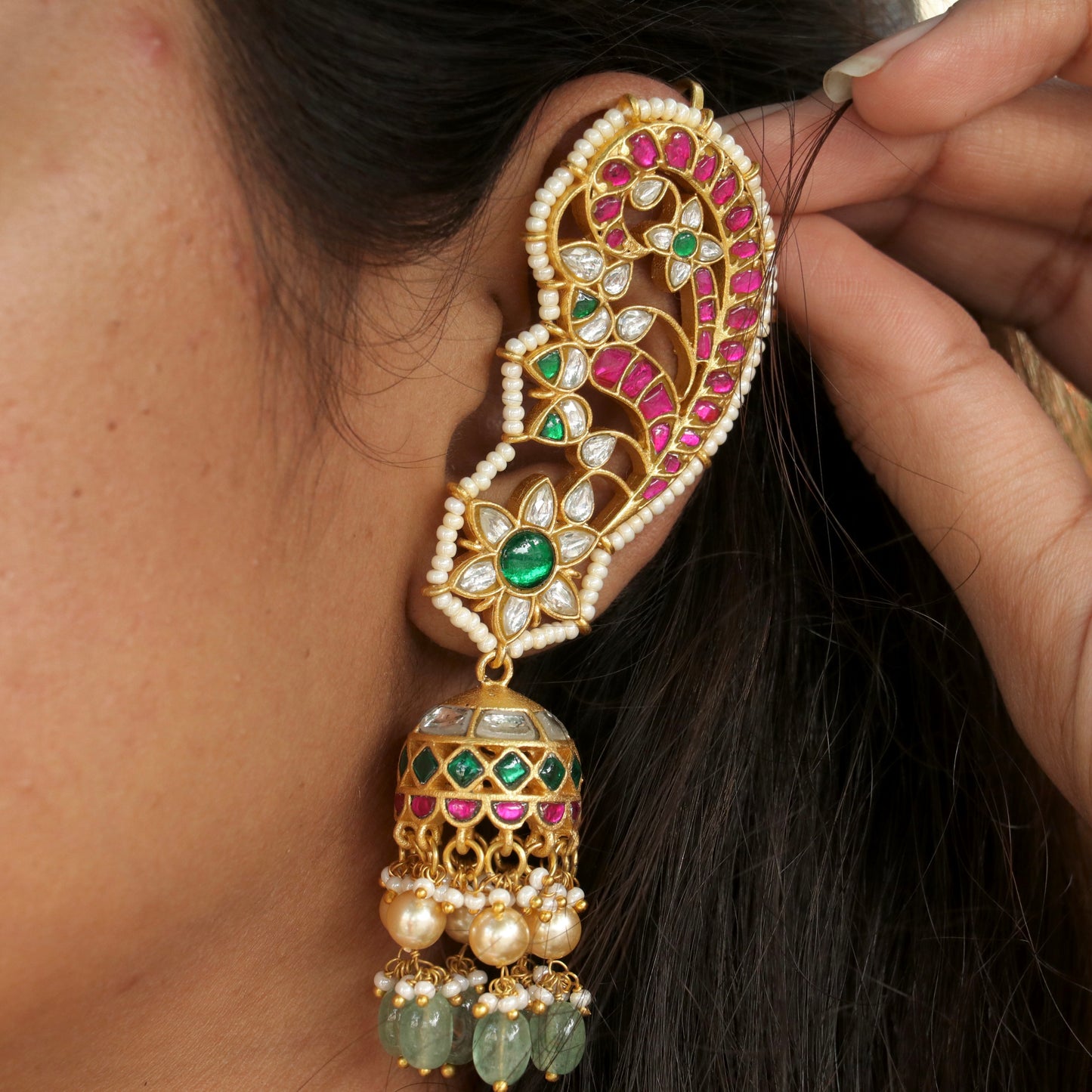 Rajrani Jadau Kundan Ear-Cuff Earings