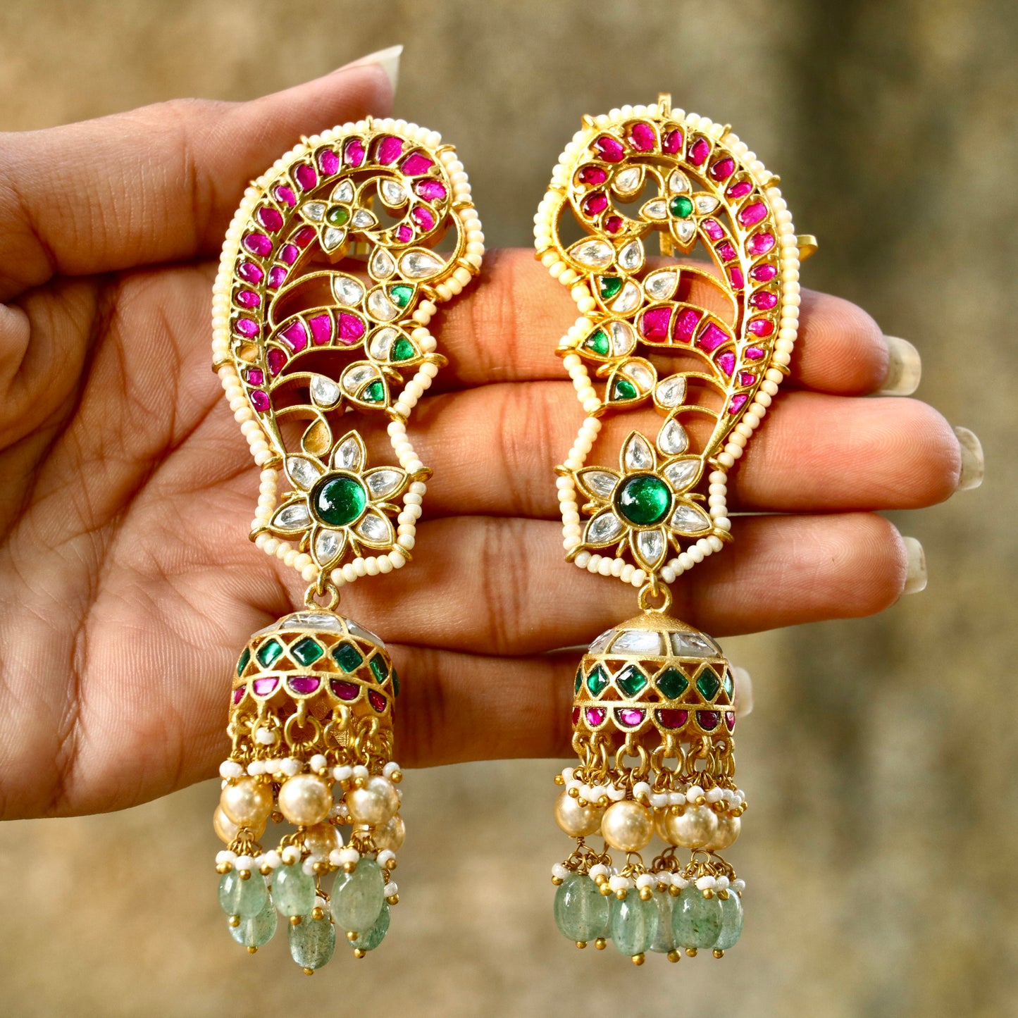 Rajrani Jadau Kundan Ear-Cuff Earings