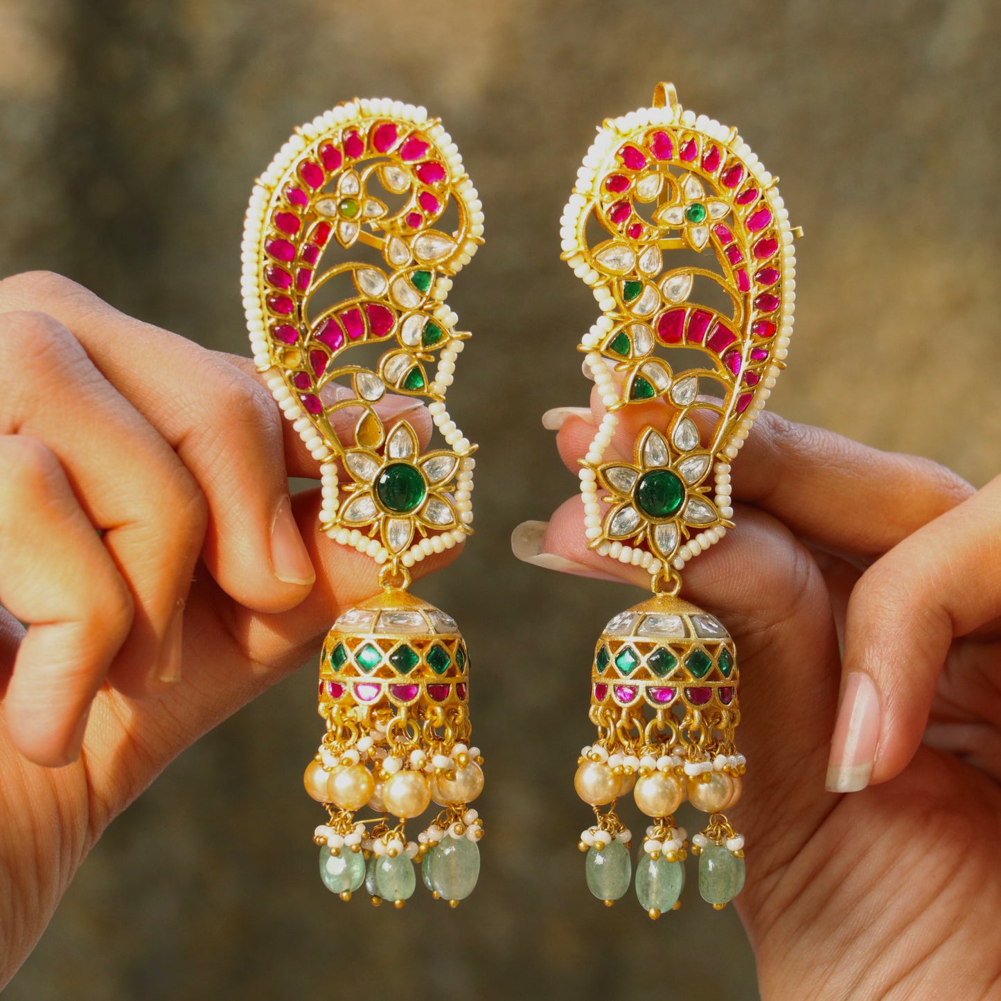 Rajrani Jadau Kundan Ear-Cuff Earings